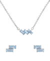 Macy's Sky Blue Topaz Matching Earring And Necklace Set In Gray