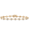 Wrapped In Love Diamond Flower Cluster Link Bracelet (2 Ct. T.w.) In 14k Gold, Created For Macy's In Gold