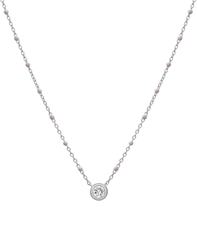 Macy's Birthstone Gemstone Necklace In Sterling Silver, 16" + 2" Extender In White Topaz
