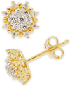 Macy's Diamond Cluster Stud Earrings (3/8 Ct. T.w.) In 14k White Or 14k Gold In Gold