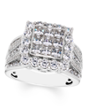 Macy's Diamond Princess Cluster Engagement Ring (2 1/2 Ct. T.w.) In 14k White Gold In Gold