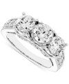Macy's 3 Carat Diamond 3-stone Ring In 14k White Gold In Gold