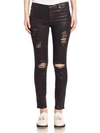 7 FOR ALL MANKIND ANKLE SKINNY COATED JEANS,0400093868534