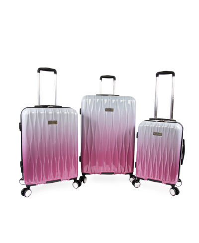 Juicy Couture Printed 3-pc. Hardside Luggage Set In Silver Fuchsia