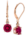 Macy's Lab-created Sapphire (2-7/8 Ct. T.w.) & White Sapphire Accent Drop Earrings In Sterling Silver (also In Red