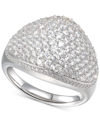 Macy's Cubic Zirconia Pave Dome Ring In Sterling Silver In Gold
