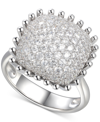 Macy's Cubic Zirconia Pave Statement Ring In Sterling Silver In Gold