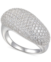 Macy's Cubic Zirconia Pave Diagonal Statement Ring In Sterling Silver In Gold