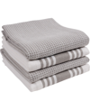 Kaf Home Madison Waffle Kitchen Towel, Set Of 4 In Gray
