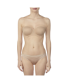 Le Mystere Safari Wireless Strapless Bra In Tan/beige