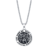 HE ROCKS "SAINT CHRISTOPHER" COIN PENDANT NECKLACE IN STAINLESS STEEL, 24" CHAIN