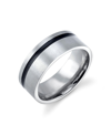 HE ROCKS STAINLESS STEEL RING FEATURING BLACK LINE DESIGN