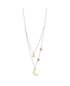 Unwritten Two-tone Plated Silver Moon And Star Layer Pendant Necklace In Yellow
