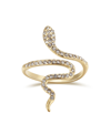 Unwritten Crystal Snake Bypass Ring In Gold