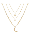 Unwritten 14k Gold Flash Plated 3-pieces Layered Chain Necklace Set In Yellow