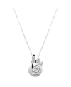 PEANUTS FINE SILVER PLATED CRYSTAL "I LOVE YOU TO THE MOON BACK" SNOOPY PENDANT NECKLACE