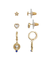 PEANUTS TWO-TONE CRYSTAL CELESTIAL SNOOPY EARRING TRIO, 3 PIECE