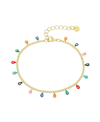 Unwritten 14k Gold Flash Plated Enamel Evil Eye Charm Bracelet In Gold
