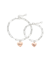 UNWRITTEN "MOM" AND "HIJA" HEART PAPER CLIP LINK BRACELET SET WITH EXTENDER IN 14K GOLD FLASH-PLATED