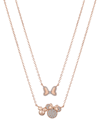 UNWRITTEN CUBIC ZIRCONIA MINNIE MOUSE BOW NECKLACE SET WITH EXTENDER (0.01, 0.06, 0.12 CT. T.W.) IN 14K ROSE G