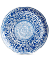 Q Squared Heritage Melamine 16" Round Hammered Platter In White