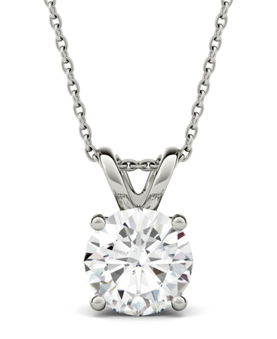 Charles & Colvard Moissanite Solitaire Pendant (3-1/10 Ct. T.w. Diamond Equivalent) In 14k White Gold And 14k Yellow G
