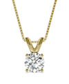 Charles & Colvard Moissanite Solitaire Pendant 1 Ct. T.w. Diamond Equivalent In 14k White Or Yellow Gold In Gold