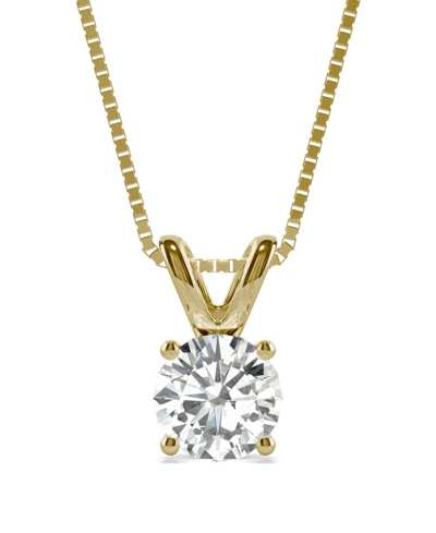 Charles & Colvard Moissanite Solitaire Pendant 1 Ct. T.w. Diamond Equivalent In 14k White Or Yellow Gold