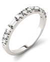 CHARLES & COLVARD MOISSANITE ROUND AND BAGUETTE STACKABLE RING (1/2 CT. TW. DIAMOND EQUIVALENT) IN 14K WHITE GOLD
