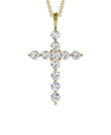 Charles & Colvard Moissanite Cross Pendant 1-1/10 Ct. T.w. Diamond Equivalent In 14k White Or Yellow Gold In Gold