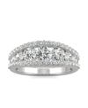 Charles & Colvard Moissanite Graduated Stone Band 1-1/2 Ct. T.w. Diamond Equivalent In 14k White Gold In Gold