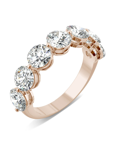 Charles & Colvard Moissanite Seven Stone Band 3-1/2 Ct. T.w. Diamond Equivalent In 14k White Gold In Rose Gold