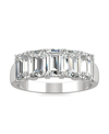 Charles & Colvard Moissanite Emerald Five Stone Band 2-9/10 Ct. T.w. Diamond Equivalent In 14k White Gold In Gold