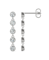Charles & Colvard Moissanite Bezel Drop Earrings 1 Ct. T.w. Diamond Equivalent In 14k White Gold In Gold