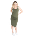 Ingrid & Isabel Ruched Tank Maternity Dress In Green