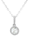 Macy's Rhodolite Garnet (1 Ct. T.w.) & Diamond Accent Solitaire 18" Pendant Necklace In Sterling Silver (al In White