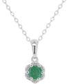 Macy's Sapphire Solitaire Scalloped Edge 18" Pendant Necklace (5/8 Ct. T.w.) In Sterling Silver (also In Em In Green