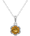 Macy's Rhodolite Garnet Solitaire Scalloped Edge 18" Pendant Necklace (1 Ct. T.w.) In Sterling Silver (also In Orange