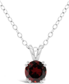 Shop Macy's Gemstone Pendant Necklace In Sterling Silver In Red