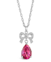 Macy's Amethyst (5 Ct. T.w.) And Diamond (1/10 Ct. T.w.) Pendant Necklace In Sterling Silver. Available In In Pink