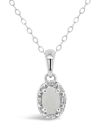 Macy's Gemstone And Diamond Accent Pendant Necklace In Sterling Silver In Blue