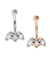 RHONA SUTTON BODIFINE STAINLESS STEEL SET OF 2 COLORS MARQUISE CRYSTAL TRAGUS