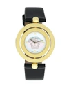 VERSACE TEXTURED LEATHER STRAP WATCH,0400095042775