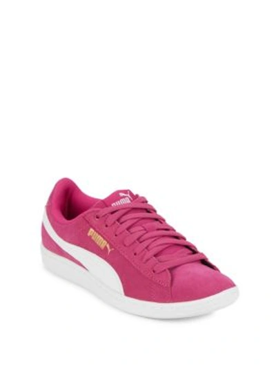 Puma Vikky Sfoam Leather Trainers In Pink