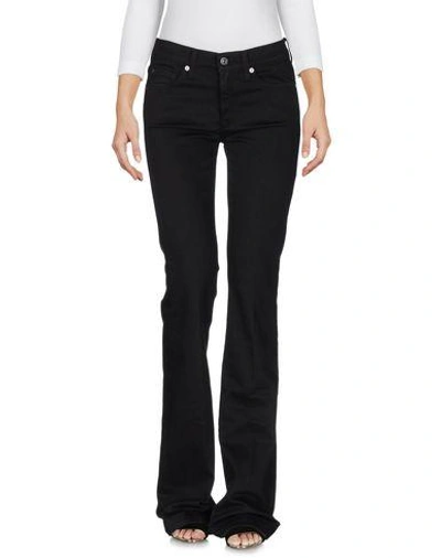 7 For All Mankind Denim Trousers In Black