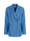 Loulou Studio Donau Double Breast Wool Blazer In Blue