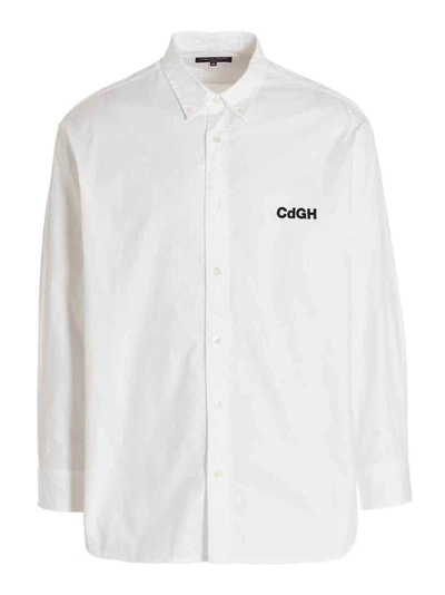 Comme Des Garçons Homme Deux Embroidered Logo Shirt In White
