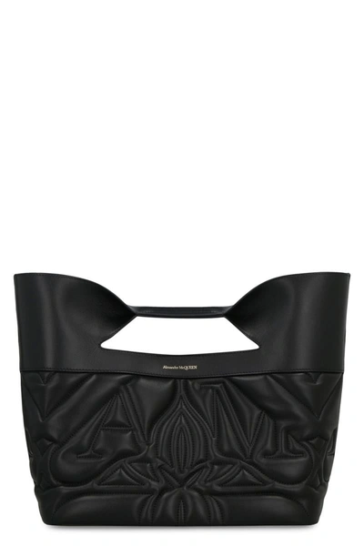 Alexander Mcqueen The Bow Small Leather Handbag In Black