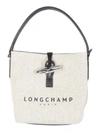 Longchamp Small Roseau Canvas Bucket Bag In Multicolor