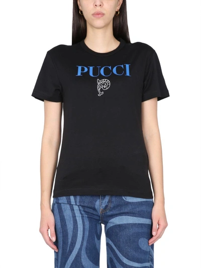 Pucci Pesci Logo-print T-shirt In Black